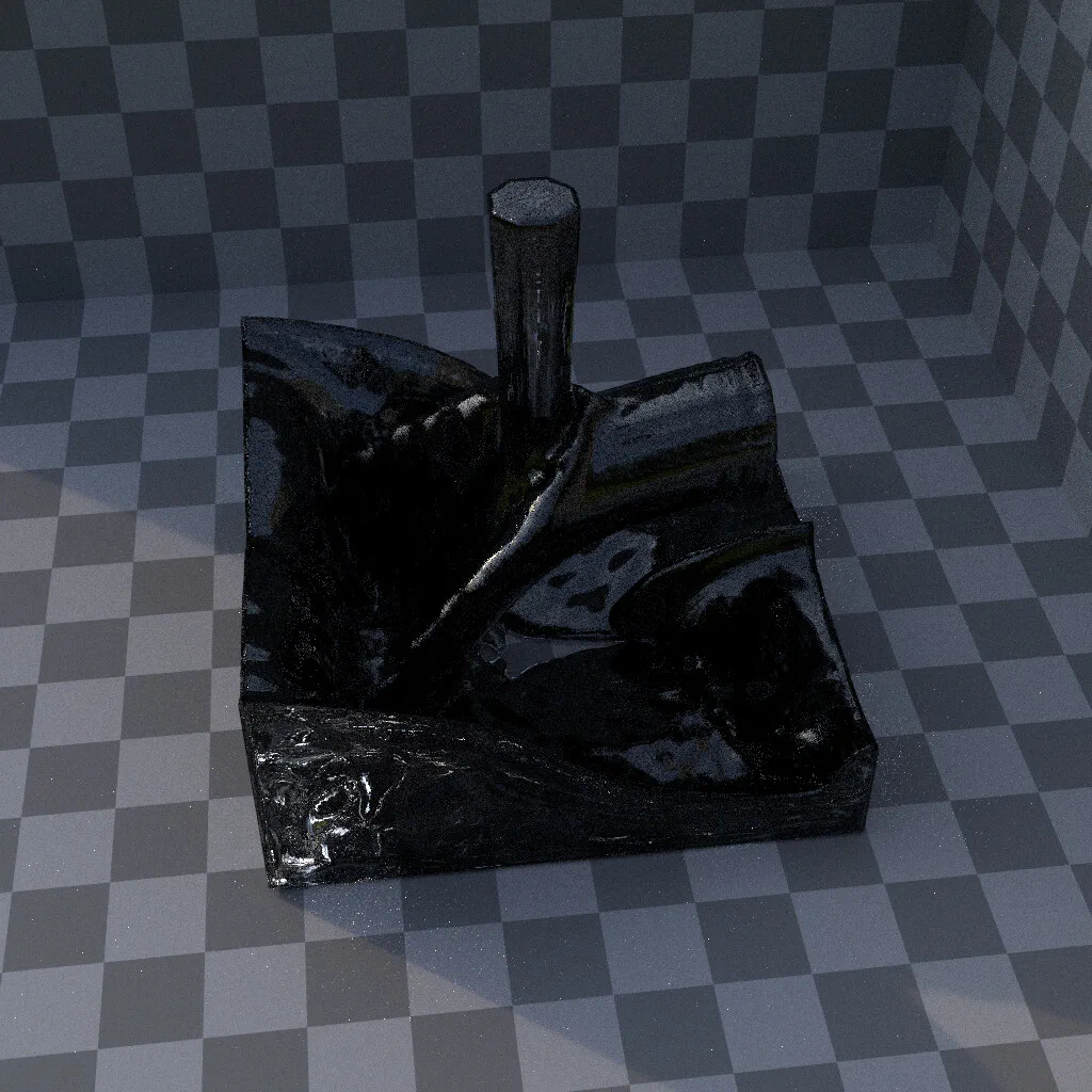 Final fluid surface rendered with Mitsuba