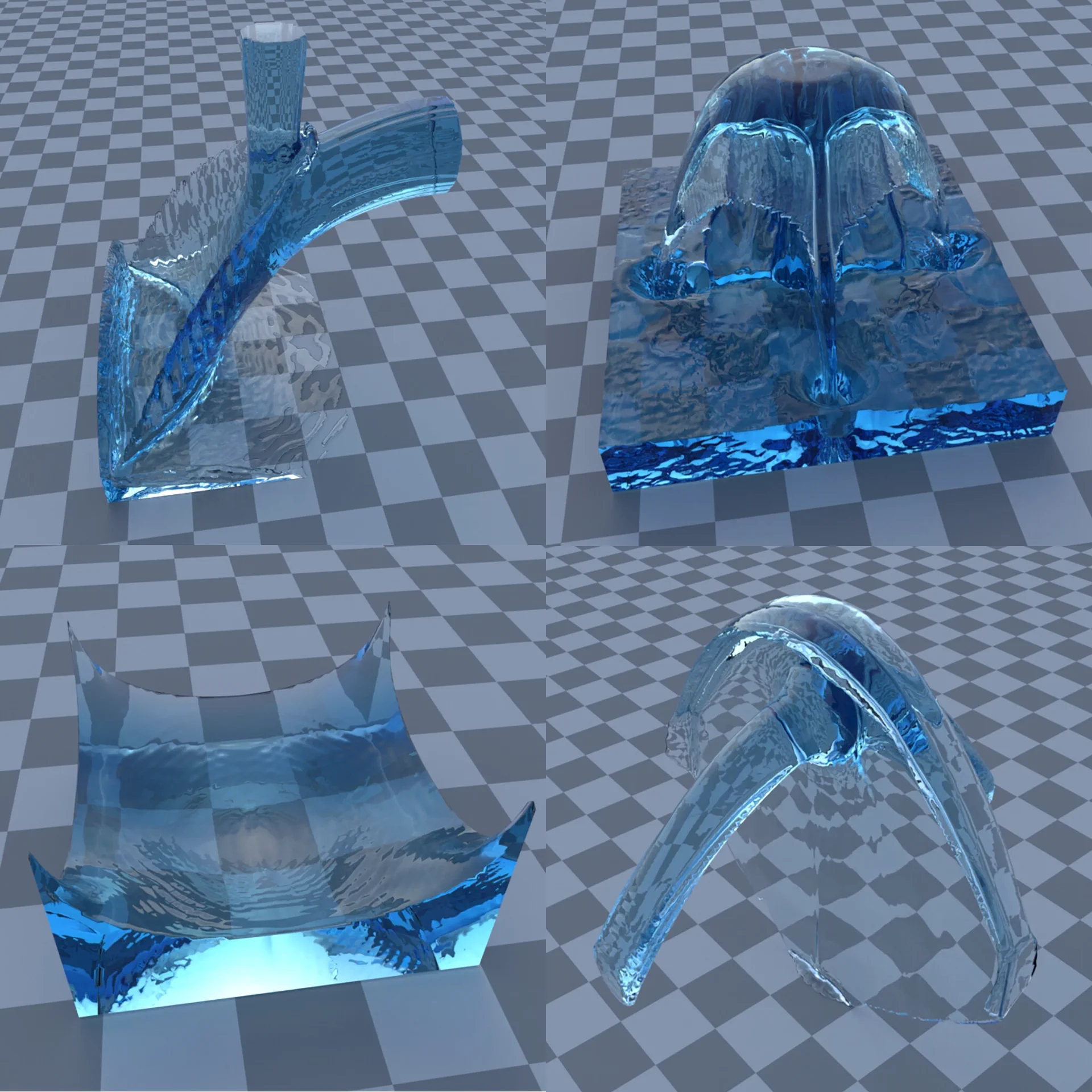 Collection of fluid simulation renders