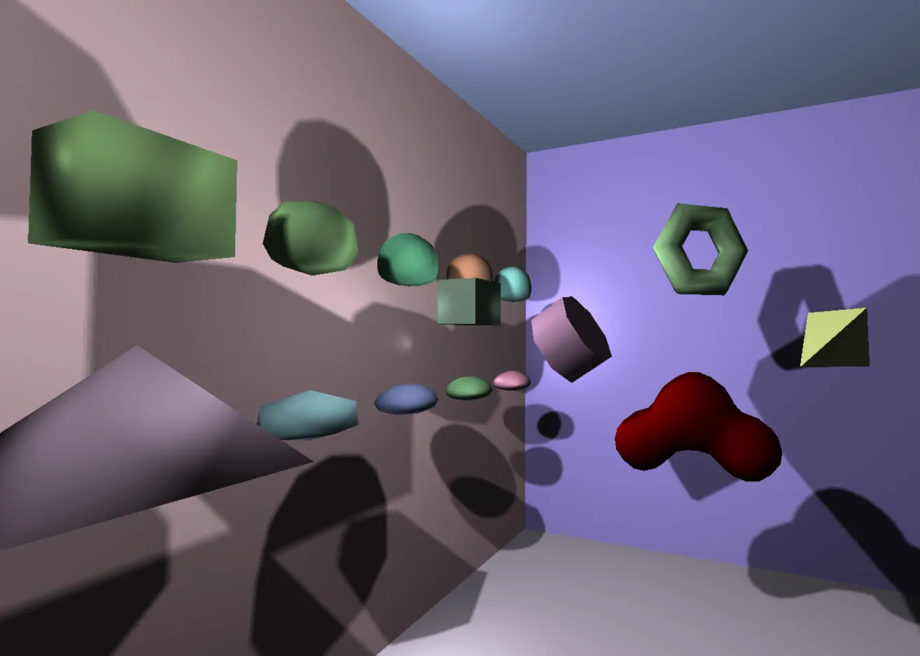 Scene rendered with shadow mapping