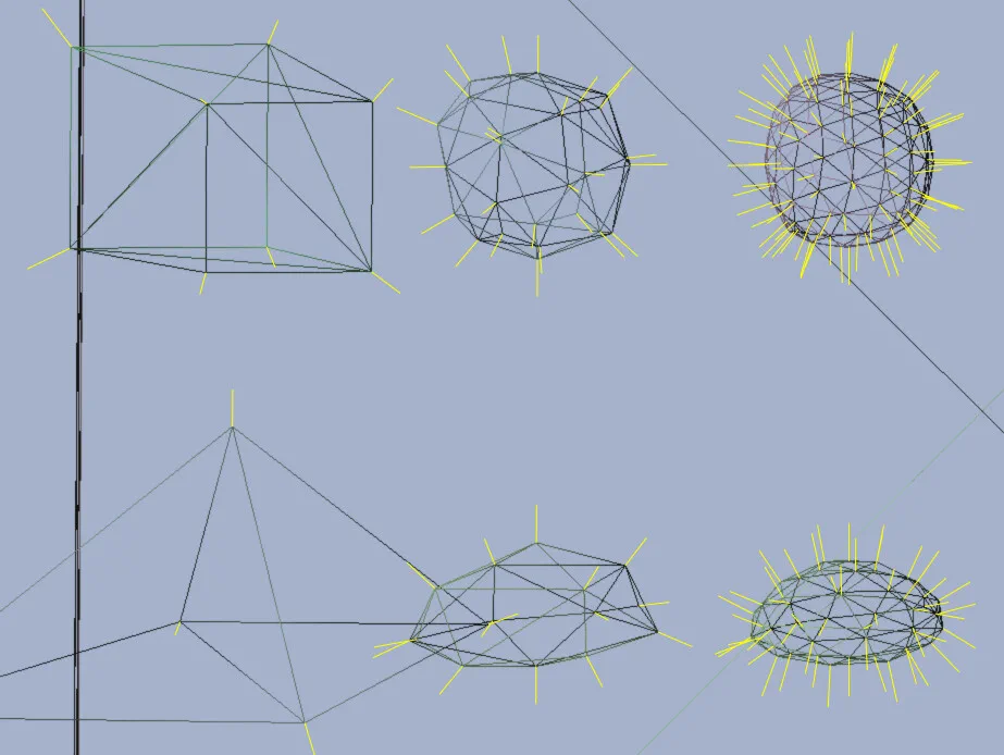 Subdivided mesh with smoothed normals