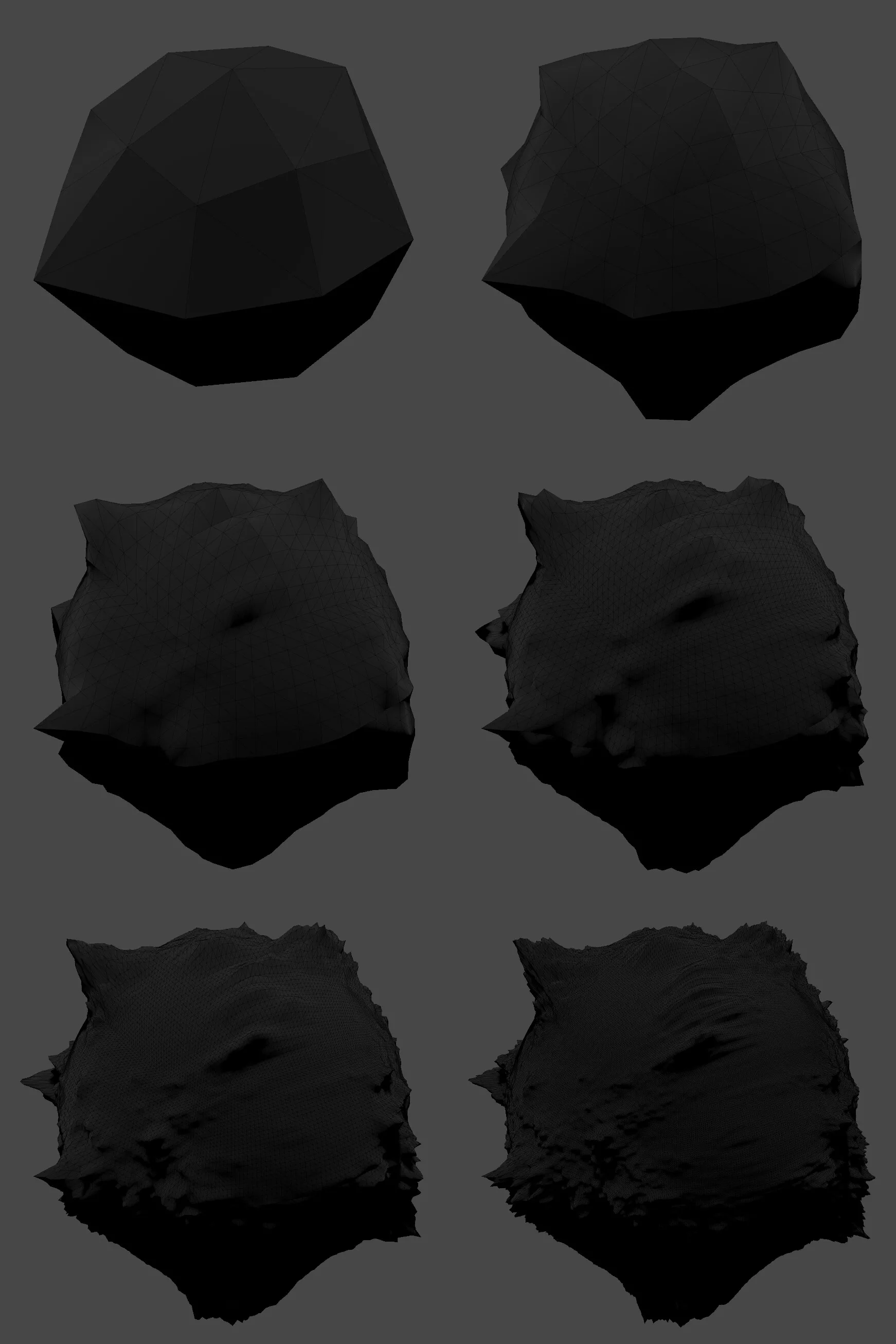 Planet mesh showing multiple quadtree levels of detail