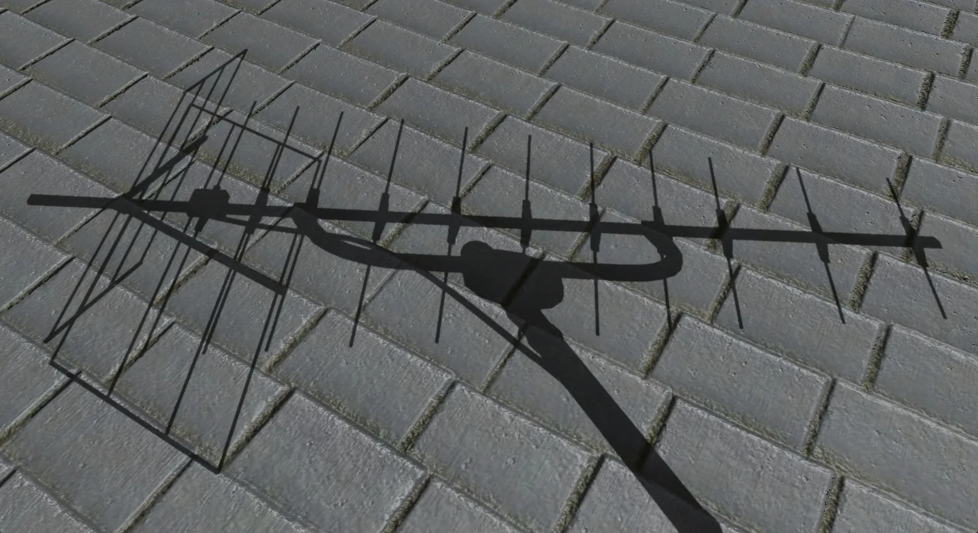 Antenna scene rendered with ray-traced shadows