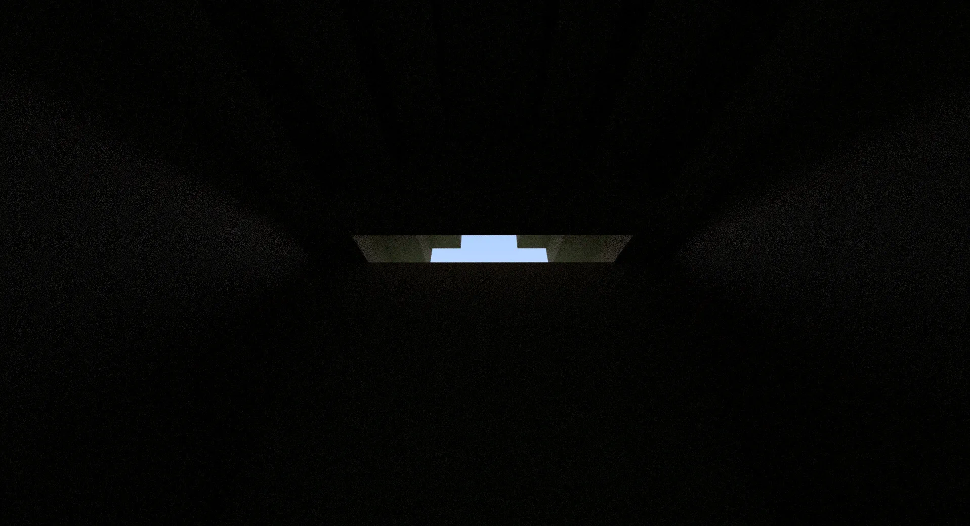 Path-traced light reflecting from a voxel ceiling