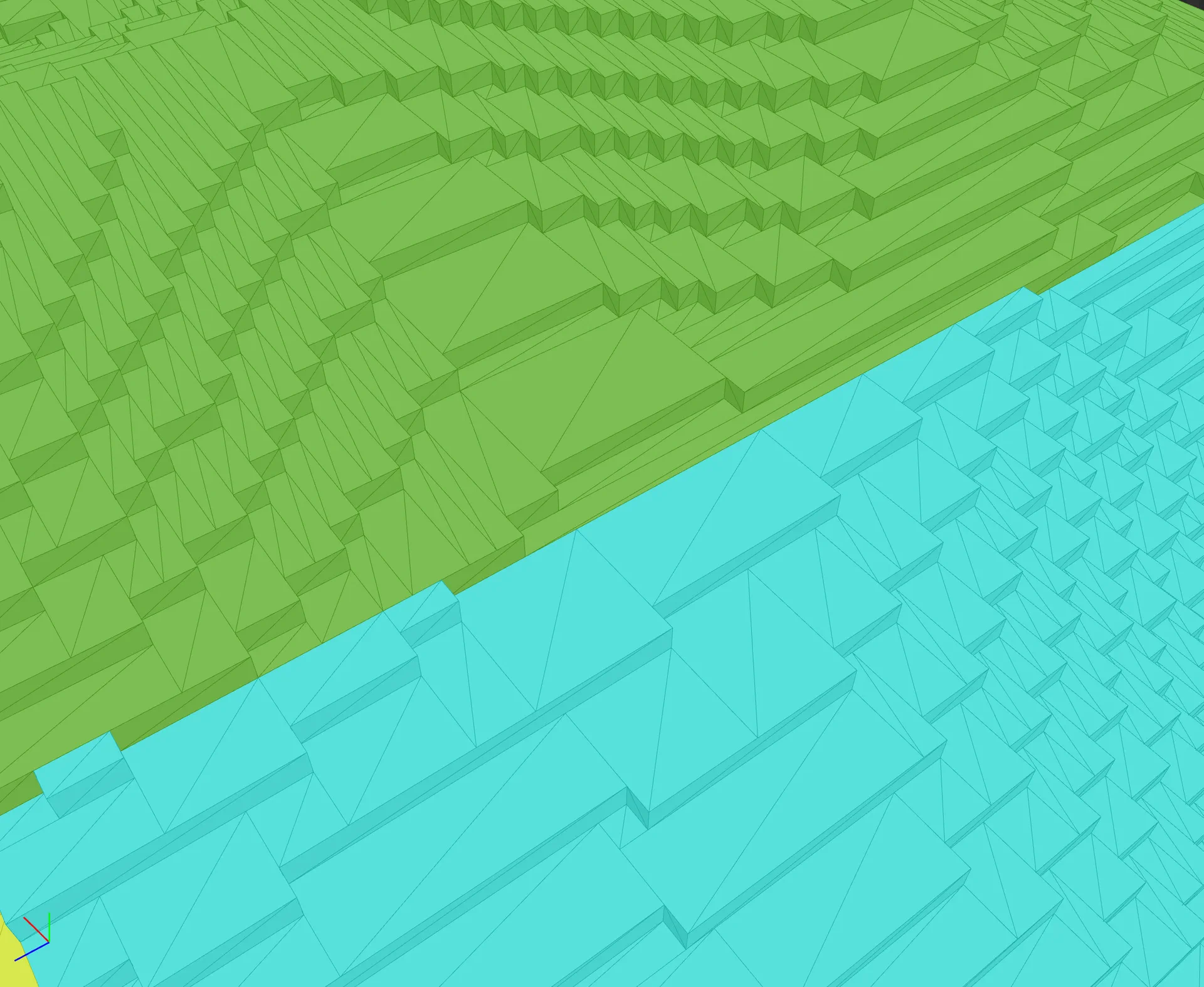 Debug visualization of voxel meshing